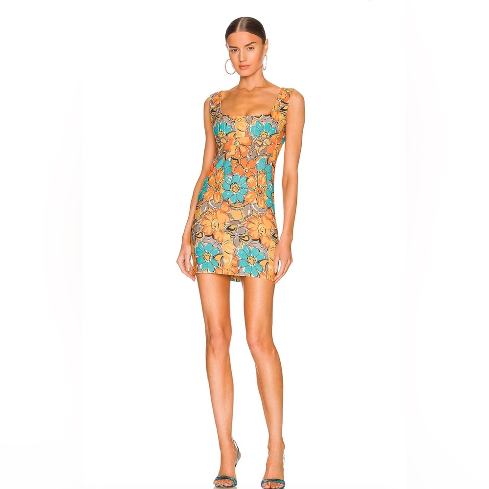 Miaou Vivi Mini Dress - parisian flowers orange 🍊 NWT Size XL